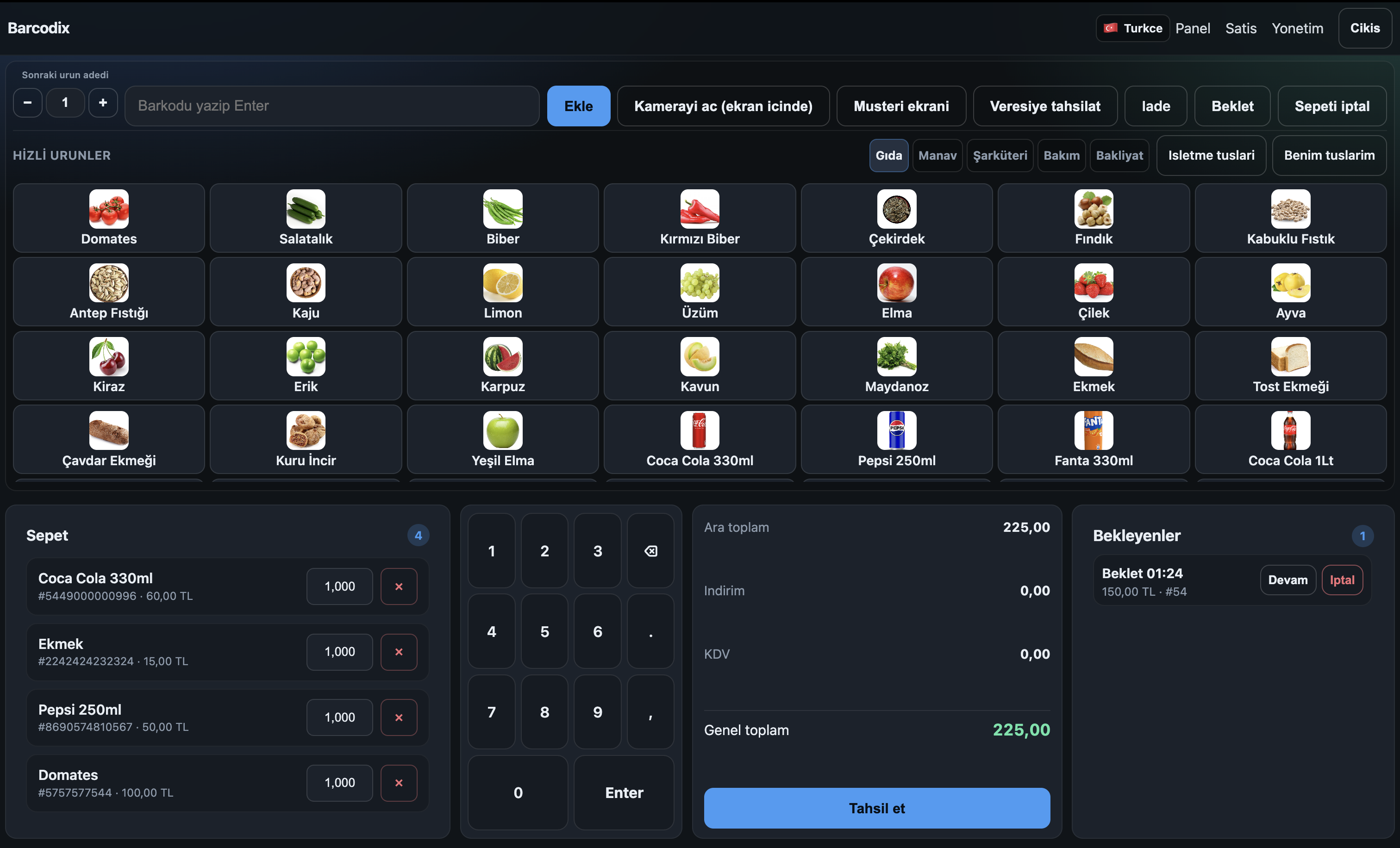 Kasa ekranı örneği 1