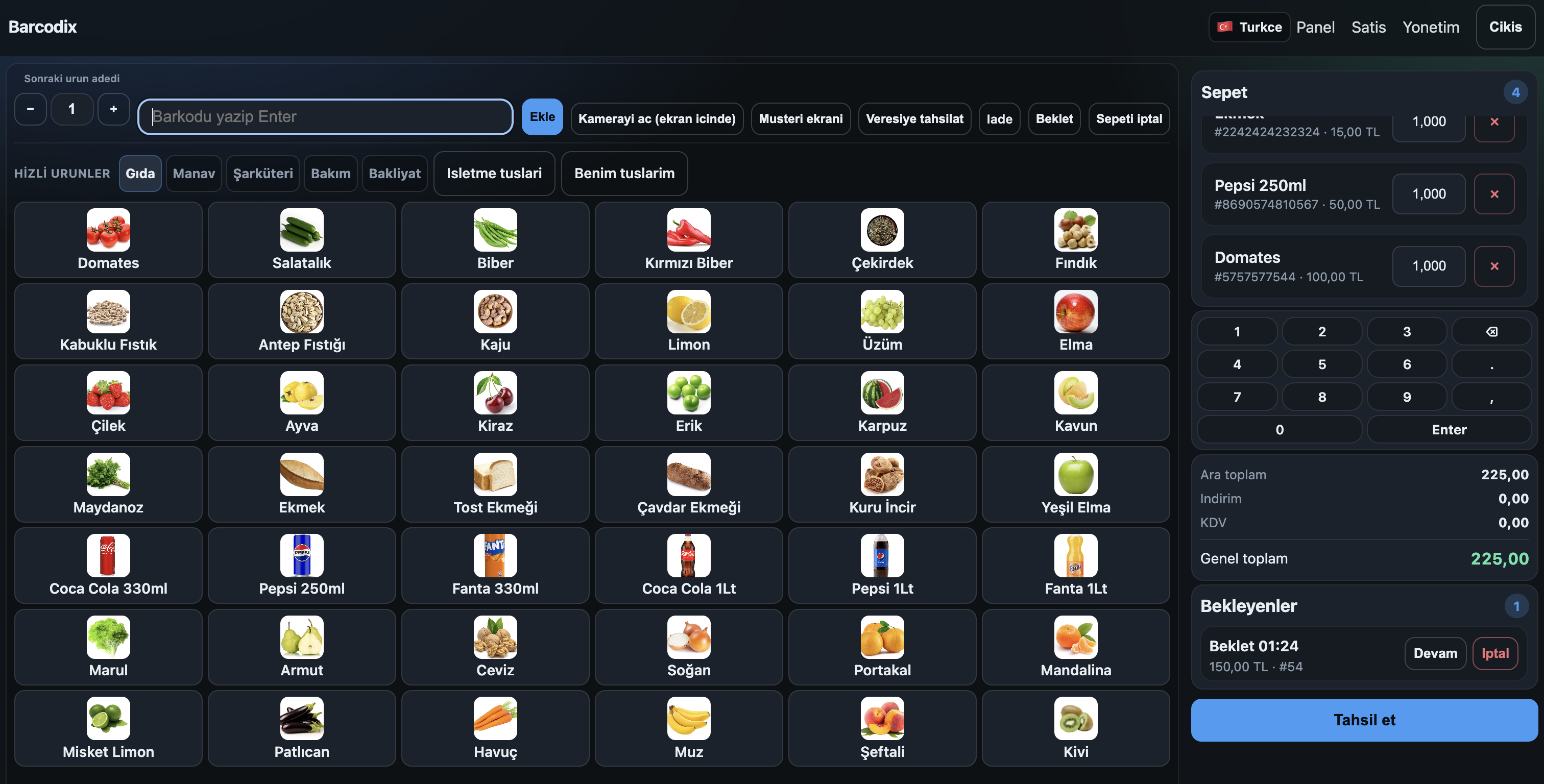 Kasa ekranı örneği 2