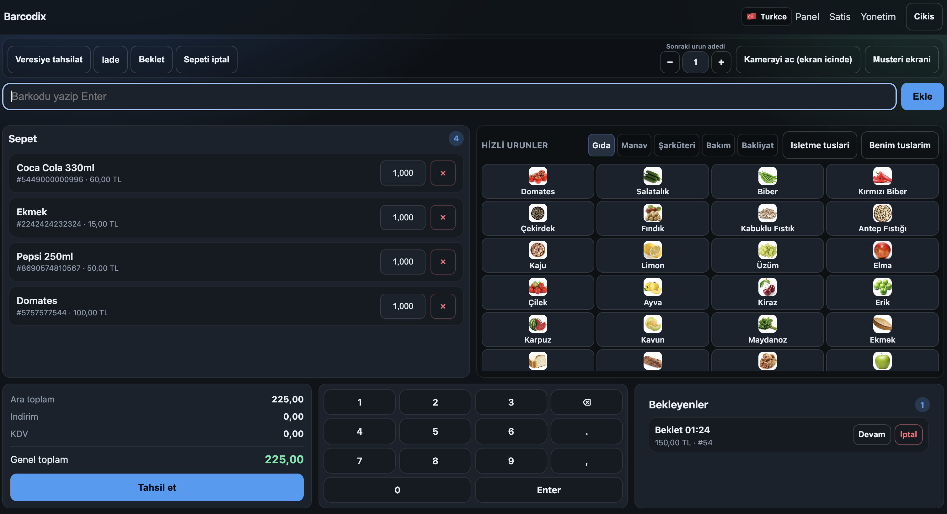 Kasa ekranı örneği 3